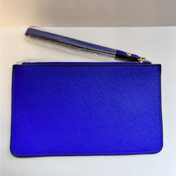 Kate Spade NY Brilliant Blue Crossgrain Leather Wristlet ♠️💙 NWT - Picture 2 of 7